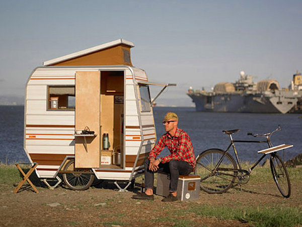 Fietscaravan van Kevin Cyr