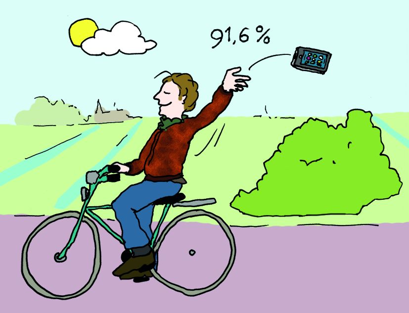 Fietser gooit mobieltje weg