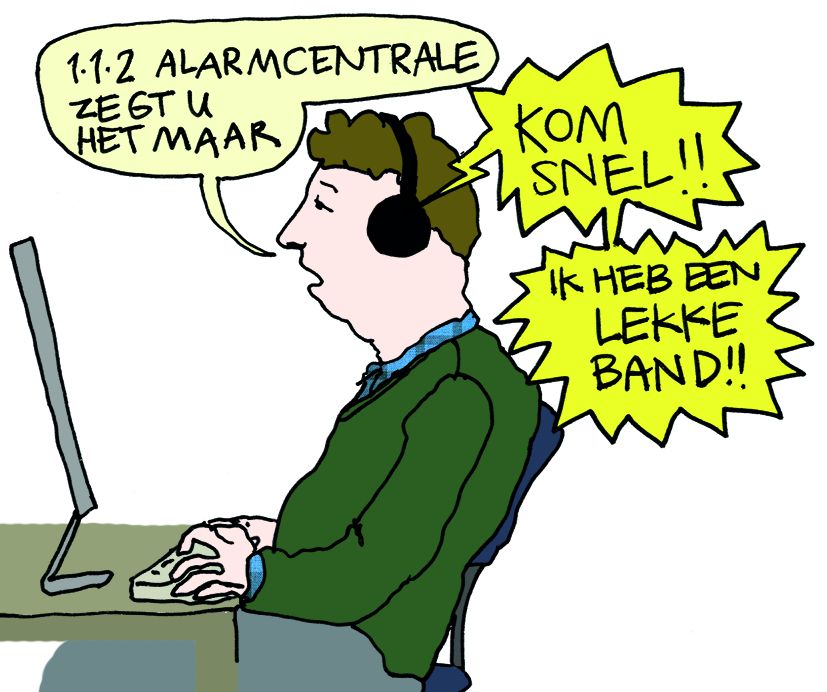Lekke-bandtelefoontje bij ANWB Alarmcentrale