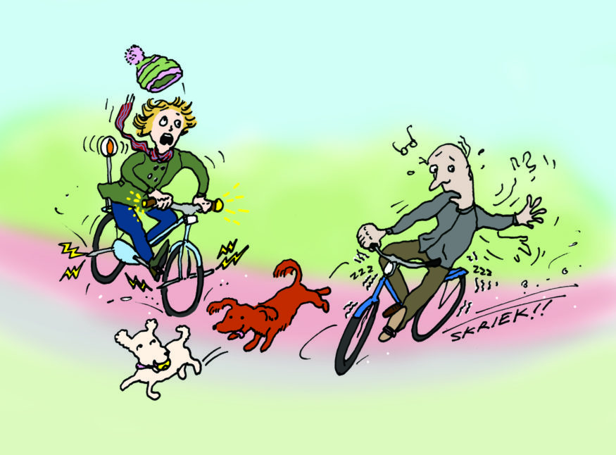 hond en fiets, fietsersbond, fiets met ABS