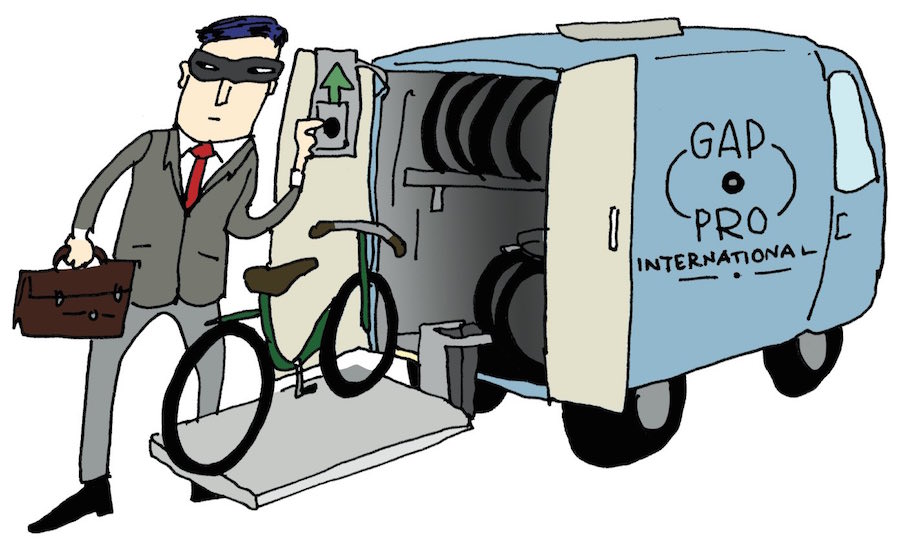 Illustratie van moderne fietsendief