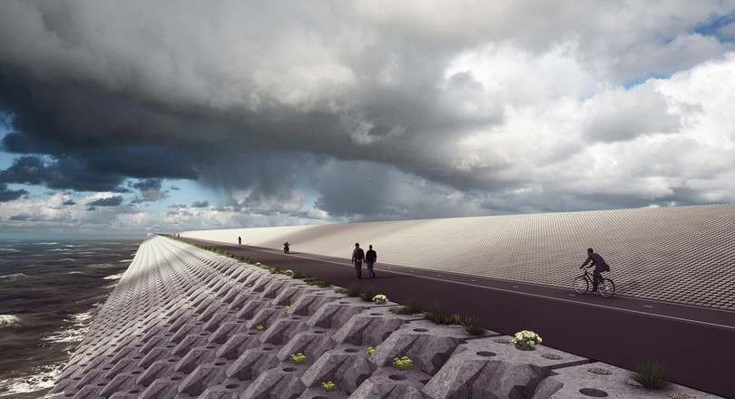 Het toekomstige fietspad aan de Waddenkant
