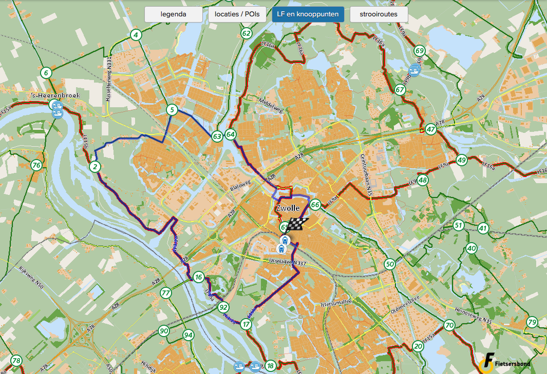kaart met route