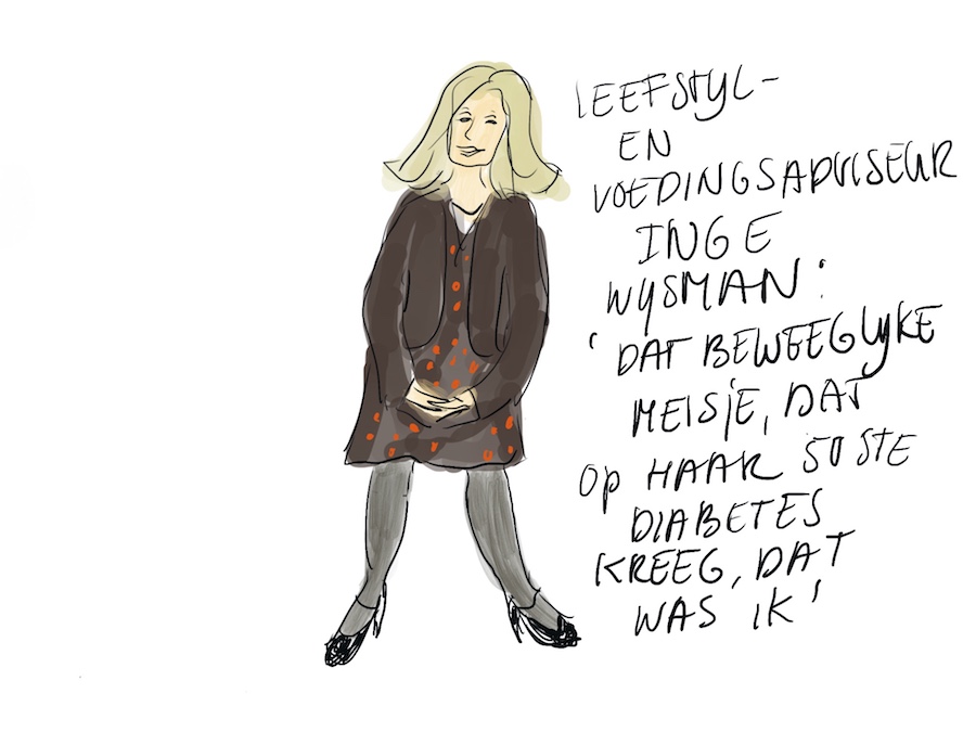 Tekening van Inge Wijsman: zij was vroeger een beweeglijk meisje