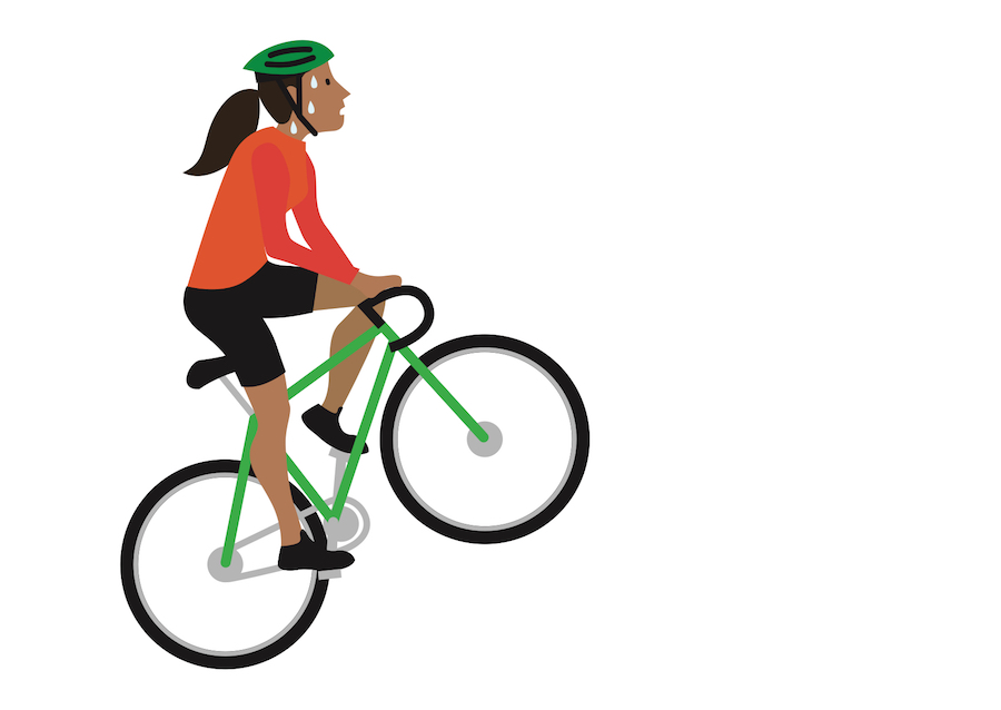 Zwetende racefietser