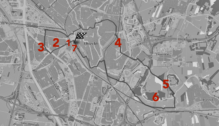 kaartje met cijfers van stationsrondje