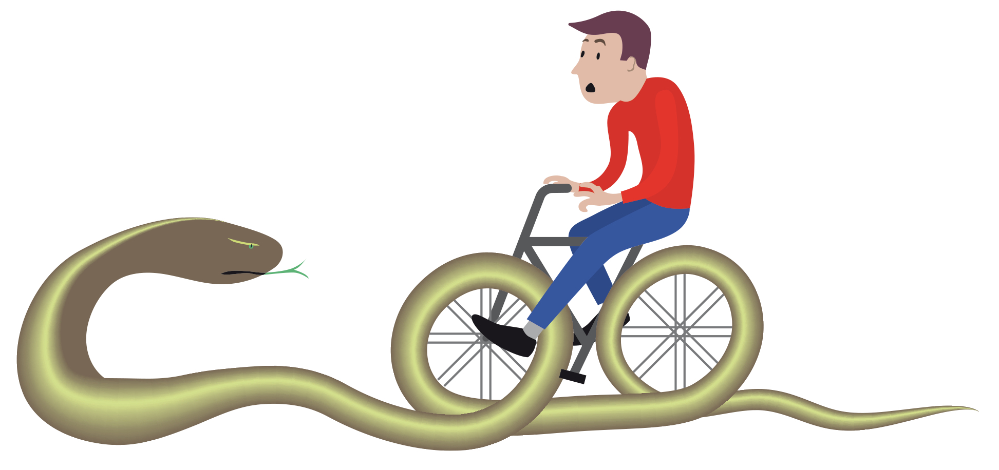 Fietsen over pissige hazelworm