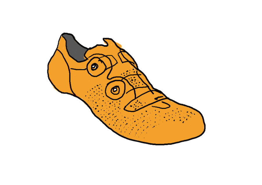 Gele fietsschoen
