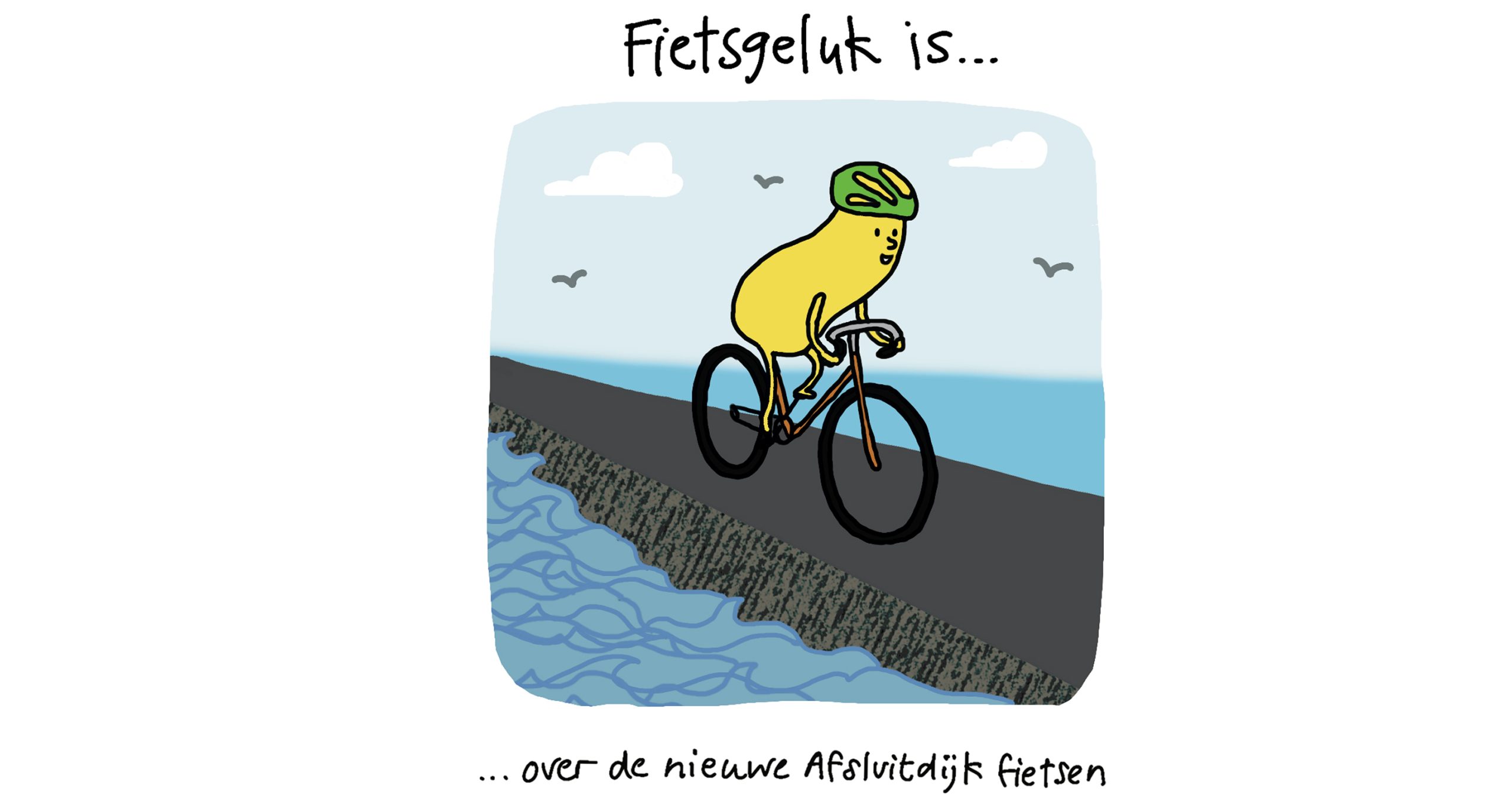 Fietsgeluk is... over de nieuwe afsluitdijk fietsen