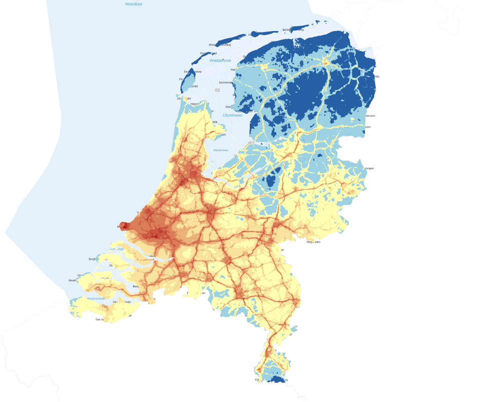 Kaart van Atlas Leefomgeving