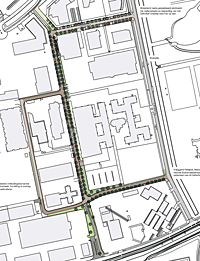 Tekening inrichtingsplan ruimte rondom zwembad De Vrolijkheid Zwolle