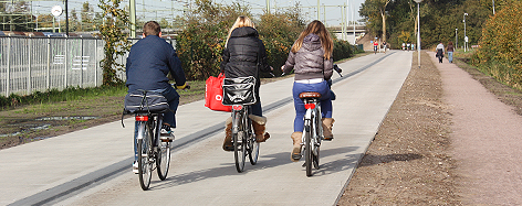 Foto fietsers op de fietssnelweg Zwolle - Hattem