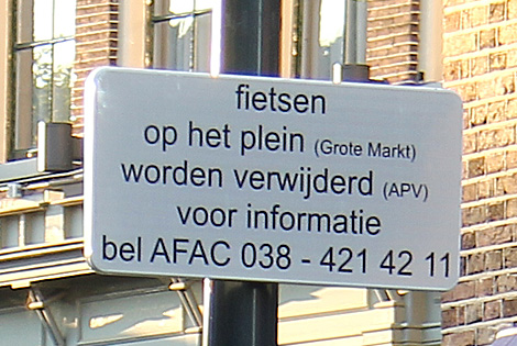 Foto van bord op de Melkmarkt, Zwolle