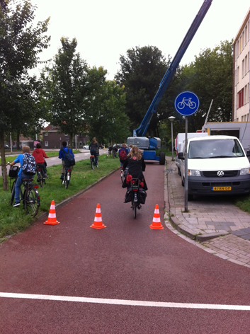 Foto: versperd fietspad
