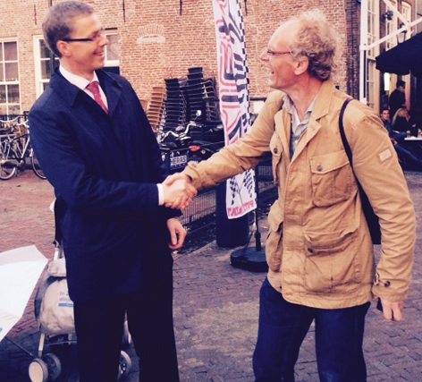 Foto: Wethouder Van As en FB-bestuurslid Edwin Koster (rechts)