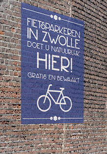 Artistimpression gevelreclame fietsparkeerplaats