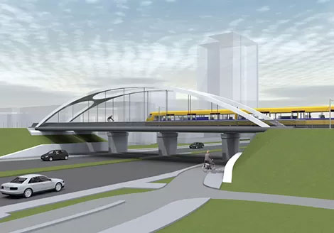 Impressie nieuwe Blalofietsbrug
